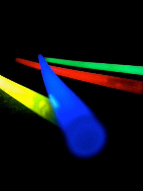 Glow sticks 5mm x 200mm (8") in packs of 50, assorted colours