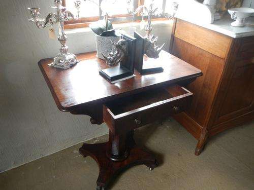 Victorian burr Walnut entrance hall table - H-75cm, W 71cm, D 50cm, some damage to top