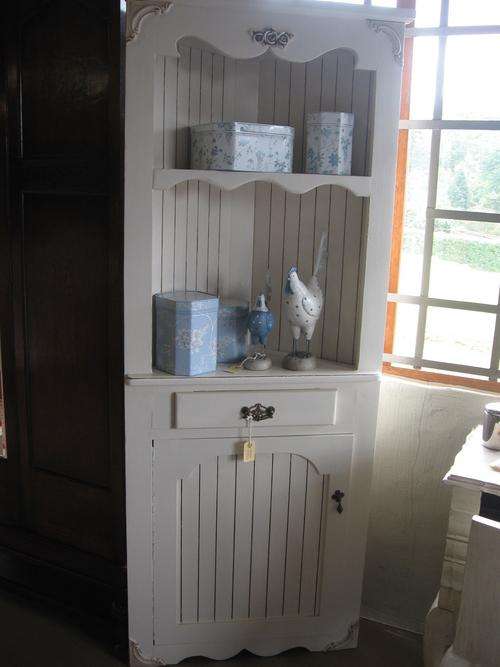oregan corner cabinet - newly techniqued cream
