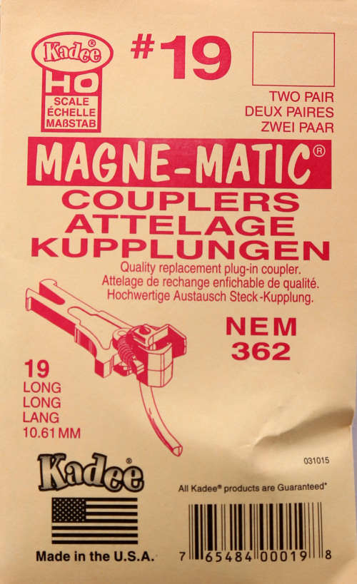 Kadee #19 Magne-matic Couplers 10.61mm (2 Pairs)