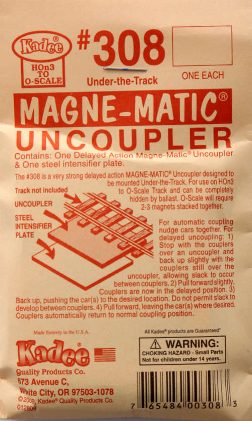 Kadee #308 Magne-matic Under-the-Track Uncoupler