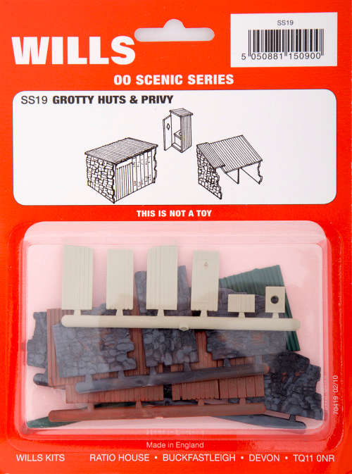 Wills SS19 Grotty Huts & Privy Kit (OO/HO)