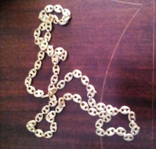 Gold plated long length Gucci link necklace. Nice quality.