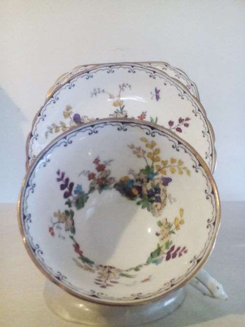 Superlative Tuscan China tea trio. Handpainted and enamelled. Good condition.