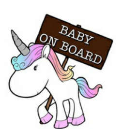 BABY ON BOARD - Unicorn Car Decal
