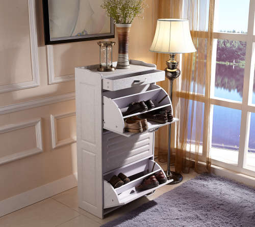SIMPLE, STYLISH AND ELEGANT 27 PAIRS SHOE CABINET - White