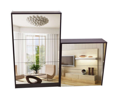 STACKABLE STYLISH MIRRORED 5 LEVELS SHOE CABINET