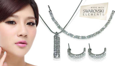 Silver Swarovski Trio Set