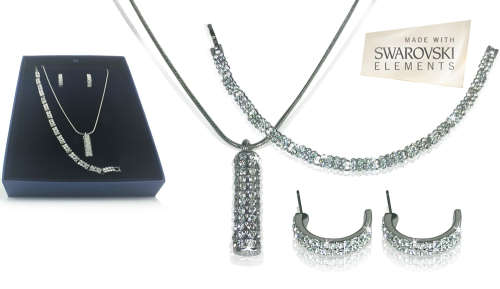 Silver Swarovski Trio Set