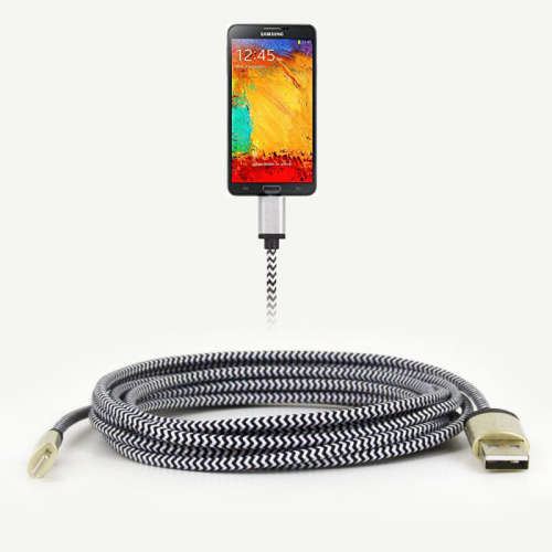 Buy 1 get 1 Free - 3M ZEBRA BRAIDED NYLON CHARGE -Android or IoS Cable