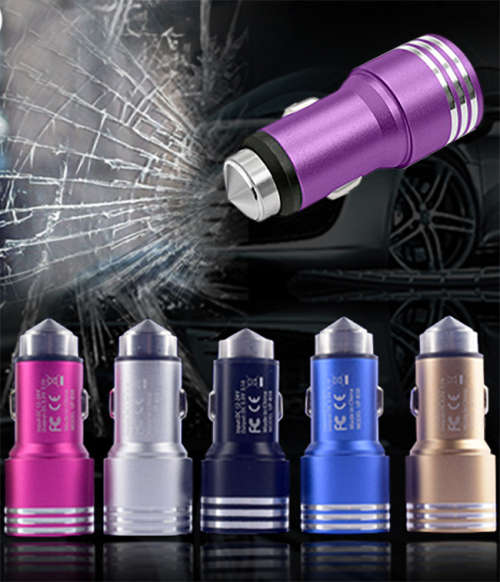 Buy 1 get 2 Free Digitway Dual-port USB Car Charger With Safety Hammer.