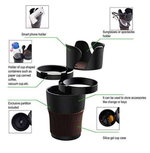 ADJUSTABLE AUTO MULTI CUP HOLDER 5 IN1 HOLDER