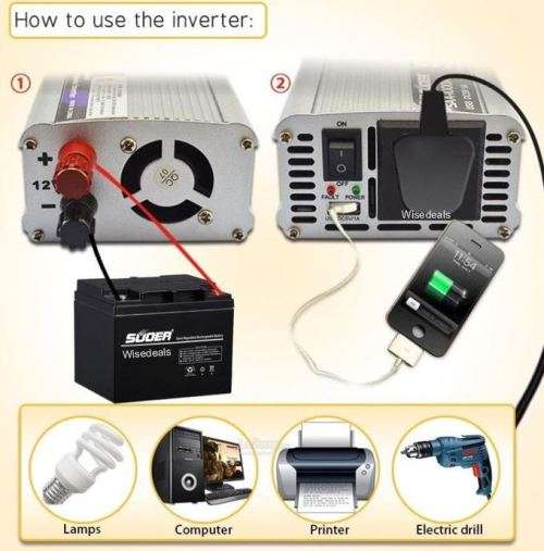 POWER INVERTER 1000W CONTINUOUS /2000W PEAK POWER /12V DC TO 220V AC