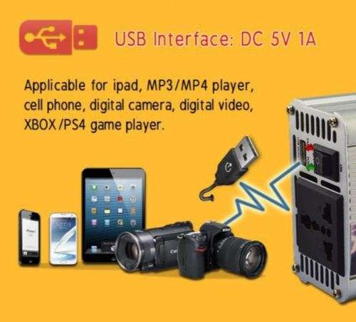 POWER INVERTER 1000W CONTINUOUS /2000W PEAK POWER /12V DC TO 220V AC