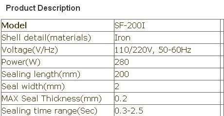 200MM IMPULSE SEALER - KEEP PRODUCE FRESH OR USE FOR PACKAGING GOODS