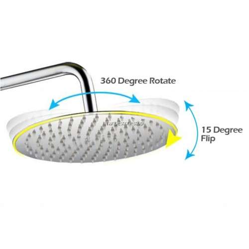 ULTRA MODERN RND SHOWER HEAD AND FITTING/200 x 200 mm /EASY CLEANING NOZZLE / VERY LTD STOCK LEFT !!