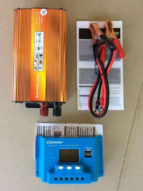 1000W INVERTER + 10A CONTROLLER + 50W SOLAR PANEL + 60AH BATTERY