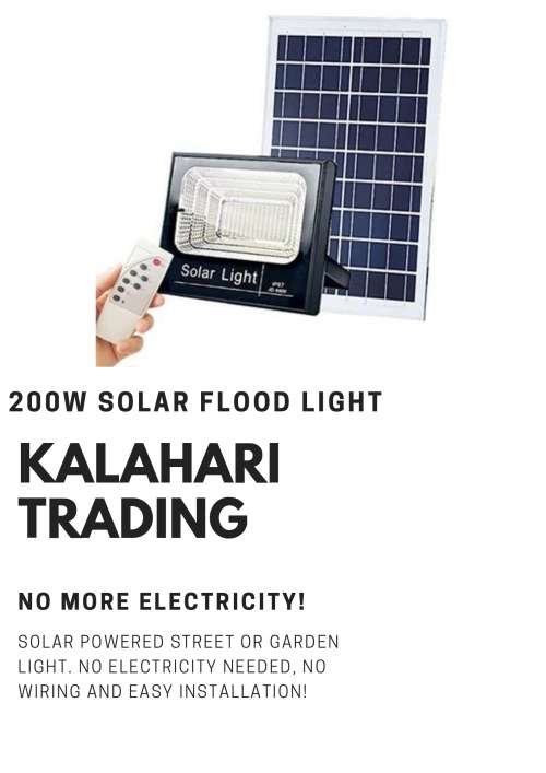200W SOLAR STREET FLOOD LIGHT...EXCELLENT QUALITY...50 000 HRS LIFE SPAN ...THE SUN PAYS !!