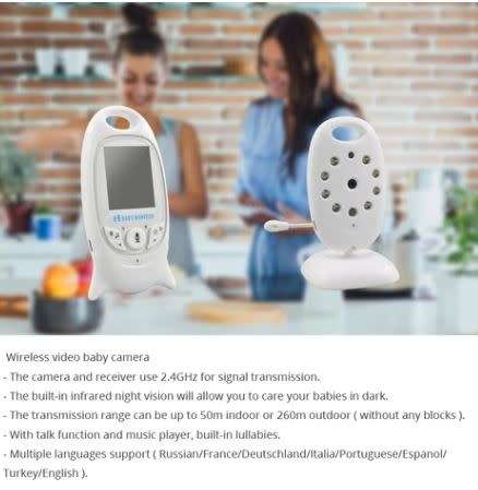WIRELESS VIDEO BABY MONITOR WITH AMBIENT TEMPERATURE MONITORING