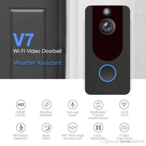 WIFI VIDEO DOORBELL... UPGRADED MODEL - V7....WEATHER RESISTANT...CLOUD STORAGE !!