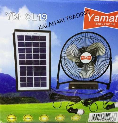 SOLAR 8" FAN WITH LIGHTING SYSTEM...ONE OF A KIND...IDEAL FOR CAMPING OR DURING LOAD SHEDDING