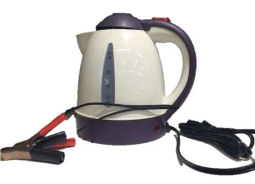 12V 1L CAMPING / TRAVELLING KETTLE WITH BATTERY CLAMPS