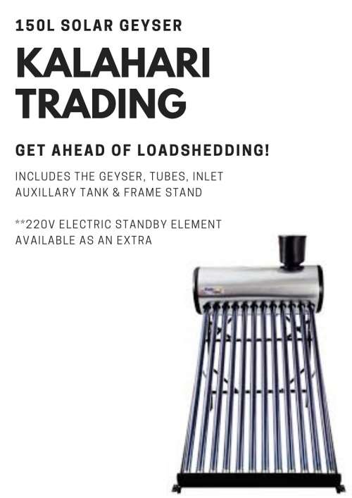 150L SOLAR GEYSER...LOW PRESSURE...RSA TESTED !!!
