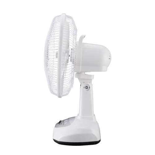 30CM SOLAR FAN...RECHARGEABLE INTERNAL BATTERY...AC/DC INPUT...2 LED BULBS & BUILT IN NIGHT LIGHT