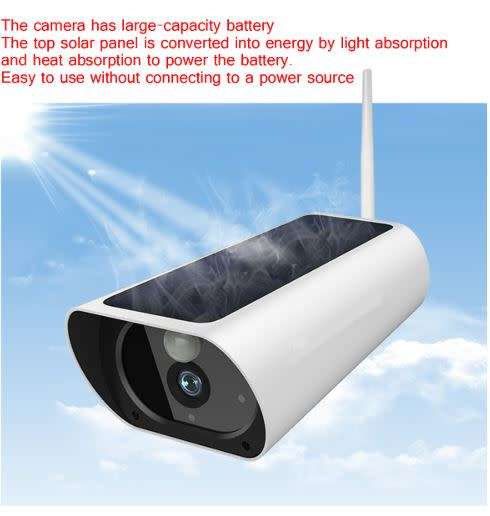 WIFI SOLAR SECURITY SURVEILLANCE CAMERA ,NEVER RUNS OUT OF POWER - RECHARGE ITSELF EVERYDAY !!