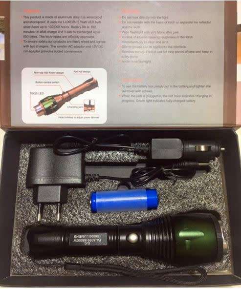 LED TORCH-HEAVY DUTY, SUPER BRIGHT, RECHARGEABLE LED TORCH ,METAL HOUSING