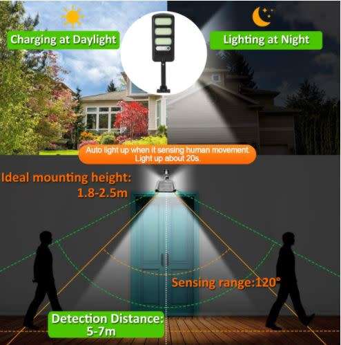 SOLAR STREET WALL LIGHT...0 ELECTRICTY CHARGES