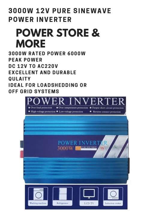 3000W POWER INVERTER DC12V TO AC 220V /6000W PEAK POWER/ PURE SINEWAVE INVERTER/ VERY LTD STOCK !!