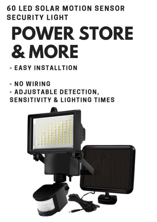 60 LED SOLAR SECURITY LIGHT WITH MOTION SENSOR...VALUE FOR MONEY