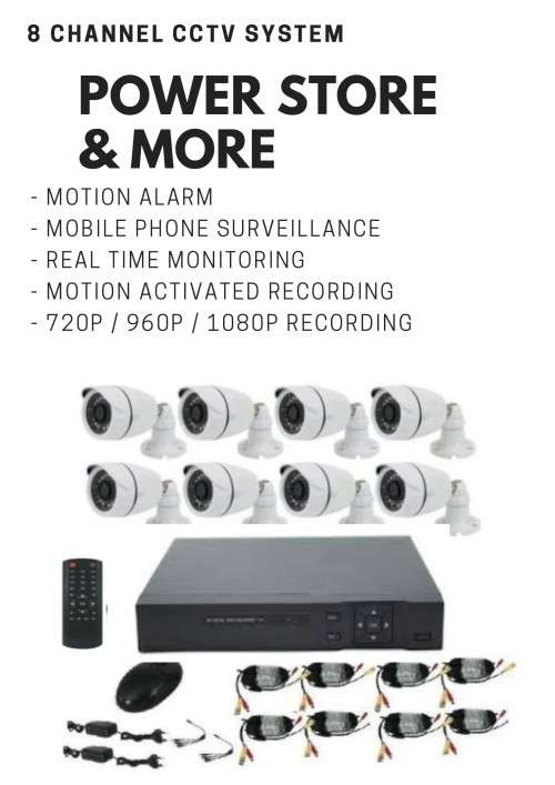 DIY-8 Channel 5MP - 1080P - AHD Latest Software CCTV System + Phone Viewing + Waterproof Cameras