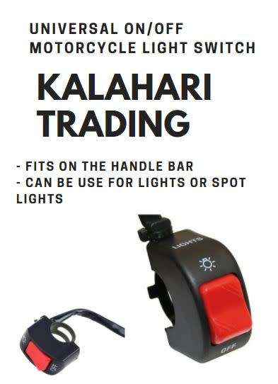 MOTORCYCLE UNIVERSAL HANDLEBAR ON /OFF LIGHT SWITCH - EASY FITMENT ON STD BARS UP TO 22MM