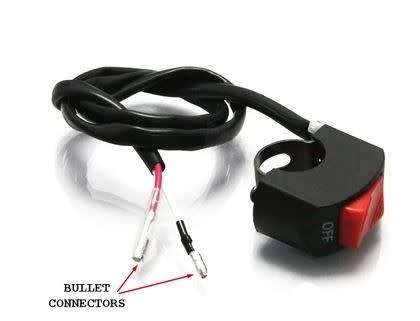 MOTORCYCLE UNIVERSAL HANDLEBAR ON /OFF LIGHT SWITCH - EASY FITMENT ON STD BARS UP TO 22MM