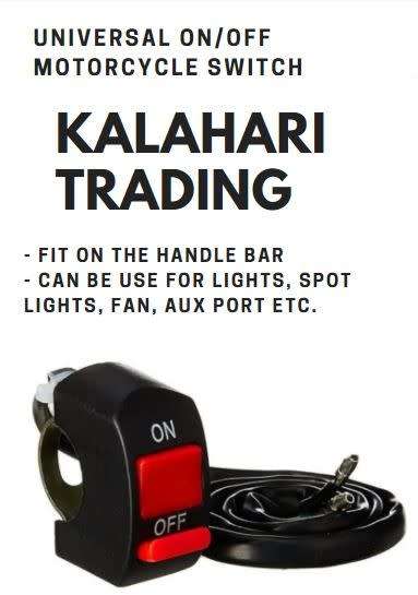 MOTORCYCLE UNIVERSAL HANDLEBAR ON/OFF SWITCH - FITS STD HANDLEBARS UP TO 22MM - 10A CURRENT