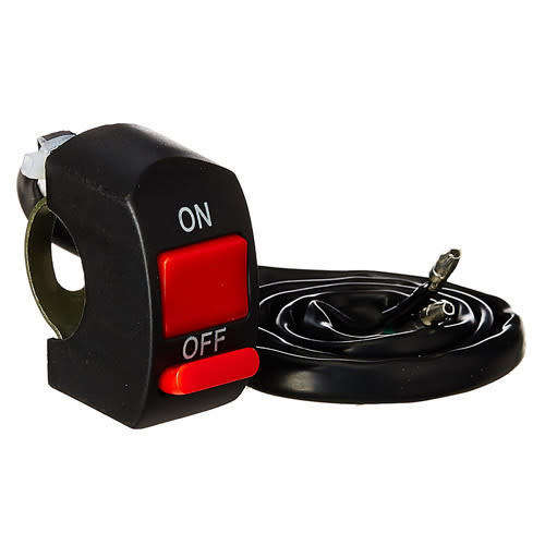 MOTORCYCLE UNIVERSAL HANDLEBAR ON/OFF SWITCH - FITS STD HANDLEBARS UP TO 22MM - 10A CURRENT