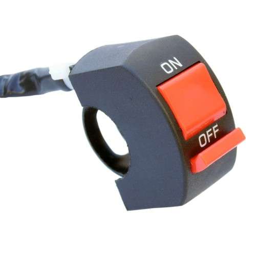 MOTORCYCLE UNIVERSAL HANDLEBAR ON/OFF SWITCH - FITS STD HANDLEBARS UP TO 22MM - 10A CURRENT