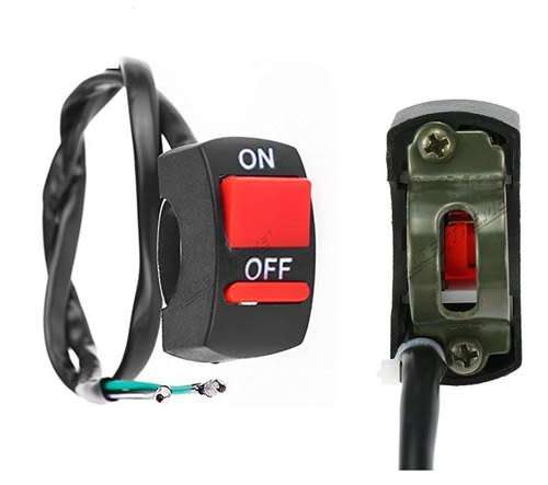 MOTORCYCLE UNIVERSAL HANDLEBAR ON/OFF SWITCH - FITS STD HANDLEBARS UP TO 22MM - 10A CURRENT