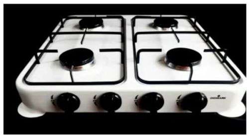 GAS HOB - DGM 4 BURNER GAS TABLE TOP STOVE - HARD WEARING ENAMEL BODY