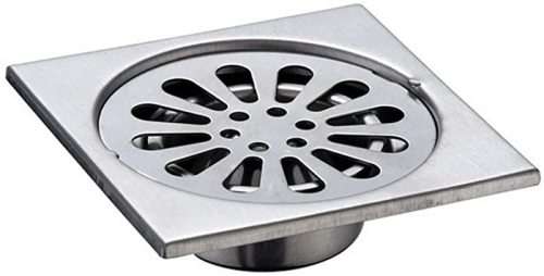 Floor Drain Trap with Removable Cover,Stainless Steel Shower Drain with Drainage Guards,100mmX100mm