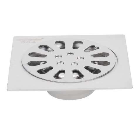 Floor Drain Trap with Removable Cover,Stainless Steel Shower Drain with Drainage Guards,100mmX100mm