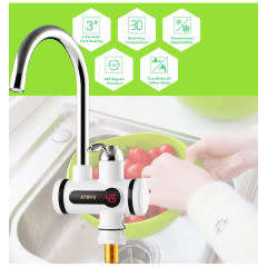 Kitchen / Bathroom Water Heater Tap Instant Electric Heating Water Faucet....POWER AND TIME SAVER !!