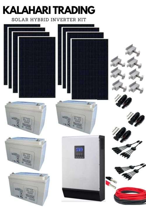 3Kva/3000Va 24v-PURE SINEWAVE HYBRID UPS INVERTER-BUILT IN 60a CHARGER-4X50ah DEEP CYCLE GEL BATT`S