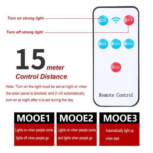 120 LED COB SOLAR MULTI FUNCTION STREET WALL LIGHT-DIM FUNCTION-3 X MODE SETTINGS-REMOTE CONTROL !
