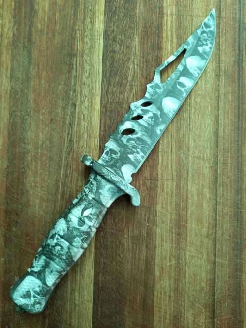 NEW STAINLESS STEEL SKULL DAGGER/HUNTING KNIFE & POUCH-300mm TOTAL LENDTH-170mm BLADE-ONLY  2 LEFT