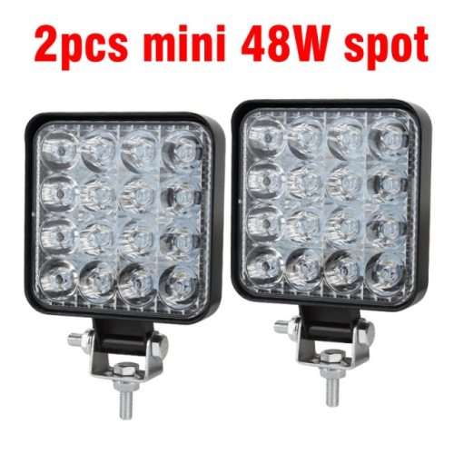 2 X QUAD / CAR /LDV 48W 5D PMMA LENS SUPER BRIGHT 16 LED LIGHTWEIGHT ALUMINIUM SPOT LIGHT