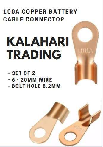 Battery Terminal - Copper 100A Battery Cable Connectors - Set of 2