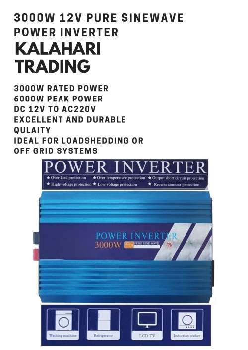 3000W POWER INVERTER DC-12V TO AC-220V /6000W PEAK POWER/ PURE SINEWAVE INVERTER/ VERY LTD STOCK !!